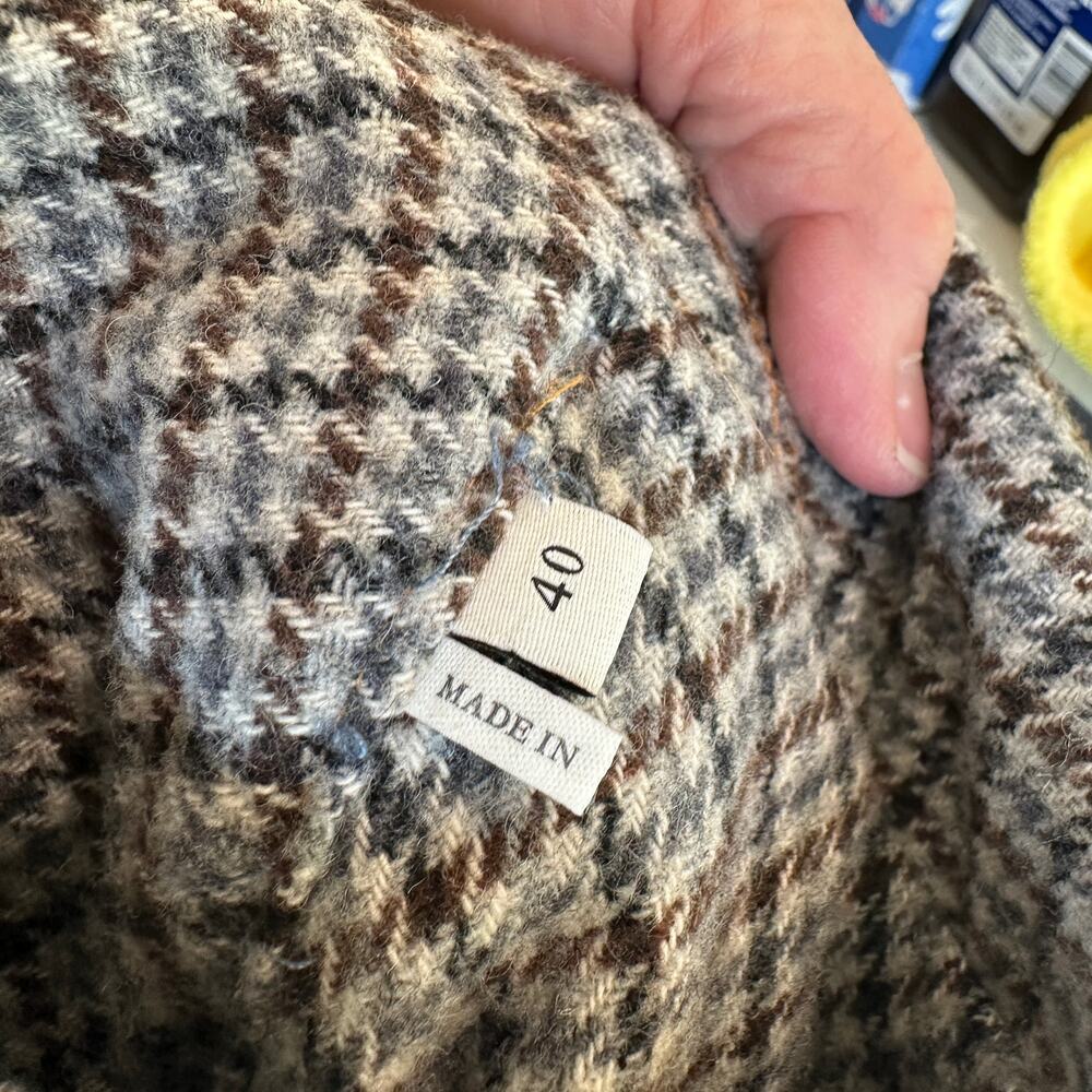 Sandro Denim Jacket SIZE 8 Oversized Barn Chore Coat Jean Tweed Designer $725 - Picture 11 of 12